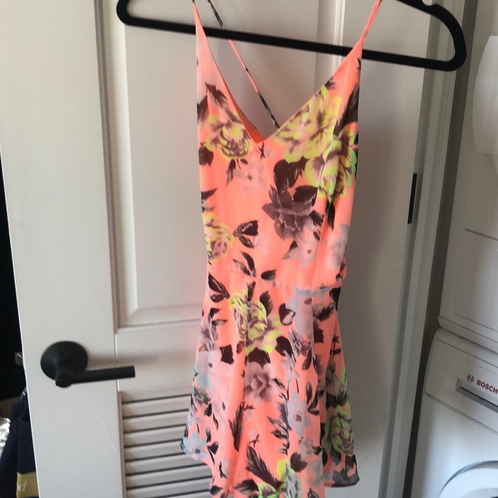 Spring floral romper with back tie